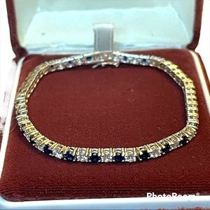 - Ross-Simons Sapphire & CZ Tennis Sterling Silver Bracelet 7”